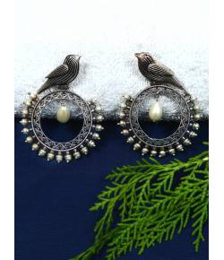 Oxidised German Silver Drop Earrings 