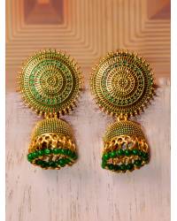 Buy Online Royal Bling Earring Jewelry Oxidized Silver Black Kundan Peacock Jhumka Earrings RAE0766 Jewellery RAE0766