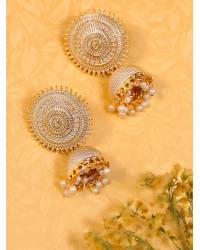 Buy Online Royal Bling Earring Jewelry Gold-Plated Antique Floral Check  Kundan Blue and White Pearls Earrings RAE0824 Jewellery RAE0824