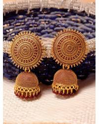 Buy Online Royal Bling Earring Jewelry Traditional Gold Plated Pink Chandbali Drop Earrings RAE0580 Jewellery RAE0580