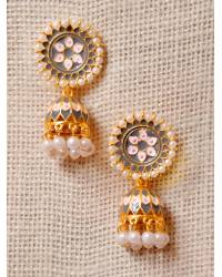 Buy Online Royal Bling Earring Jewelry Brown Pearls Polki Hoops Earrings  Jewellery RAE0356