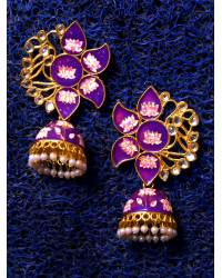 Buy Online Royal Bling Earring Jewelry Gold Plated Heart Blue Kundan Dangler Earrings  Jewellery RAE0549