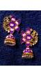Oxidised Purple Gold Plated Traditional Jhumki Earrings 
