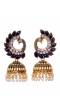 Oxidised Gold Plated Black Jhumki Earrings 
