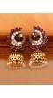 Traditional Gold Plated Red Jhumka Earrings 