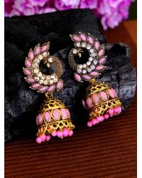 Buy Online Royal Bling Earring Jewelry silver Plated Pink Jhumka Jhumki Earrings RAE0651 Jewellery RAE0651
