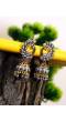 Traditional Gold Grey Peacock Jhumka Earrings RAE0399