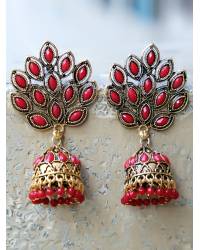 Buy Online Crunchy Fashion Earring Jewelry Gold Plated Red Crystal Stud Earrings  Jewellery CFE1156