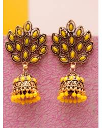 Buy Online Crunchy Fashion Earring Jewelry Golden Dual Pearl earring Jewellery CFE0394