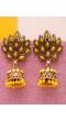 Traditional Gold Plated Yellow Jhumka Earrings 