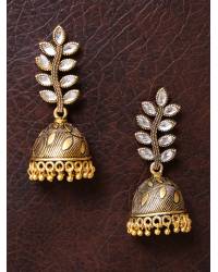 Buy Online Crunchy Fashion Earring Jewelry Traditional Gold Plated Kundan & Perl layered Earrings RAE0618 Jewellery RAE0618