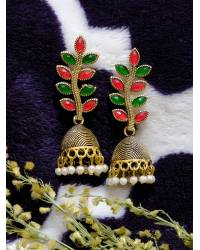 Buy Online Crunchy Fashion Earring Jewelry Kundan Maharani Danglers-Maroon Jewellery CFE0193