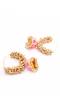 Gold Plated White Pearls Hoops Jhumka Earrings