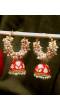 Gold Plated White Pearls Red Hoops Jhumka Earrings 