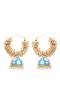 Gold Plated White Pearls Hoop Jhumka Earrings