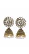 Gold Plated White kundan Jhumki Earrings RAE0430