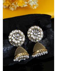 Buy Online Crunchy Fashion Earring Jewelry Crunchy Fashion Classic Pearl Oxidized Silver Jhumki Earrings RAE2138 Jhumki RAE2138
