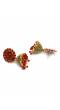 Gold Plated Red Jhumka Earrings