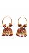 Embellished Gold Plated  Maroon Jhumka Earrings RAE0442 SK         32345