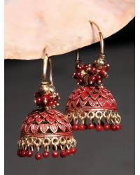 Buy Online Crunchy Fashion Earring Jewelry Traditional Gold Plated Jhumka Earring With White Pearl RAE0745 Jewellery RAE0745