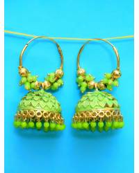 Buy Online Royal Bling Earring Jewelry Gold-Plated Crown Peacock green Earrings RAE1497 Jewellery RAE1497