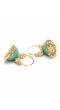 Gold Plated Skyblue Jhumka Earrings 
