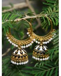 Buy Online Crunchy Fashion Earring Jewelry Traditional Gold plated SeaGreen Meenakari Enamel  Kundan Floral Earrings RAE1003 Jewellery RAE1003