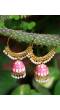 Pink Meenakari Hoops Earrings 