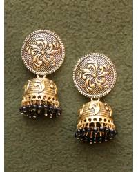 Buy Online Royal Bling Earring Jewelry Gold-Plated Blue Handcrafted Meenakari Hoops Jhumka RAE1332 Jewellery RAE1332