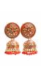 Traditional Gold Plated Orange Pearls Jhumka Jhumki Earrings