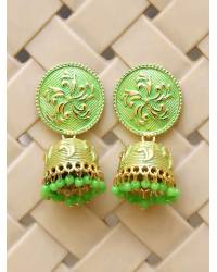 Buy Online Crunchy Fashion Earring Jewelry Luxuria Sparkling Green Sapphire Stone Long Drop-Earrings Jewellery CFE1463