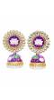 Traditional Gold Plated Purple Jhumka Jhumki Earrings 