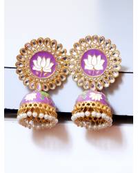 Buy Online Royal Bling Earring Jewelry Gold Plated Pink Pearl Hoop Jhumka Earrings For Women/Girl's  Jewellery RAE1951