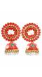 Traditional Gold Plated Red Kundan Jhumka Jhumki Earrings
