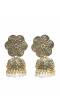 Traditional Gold Plated White Pearls Jhumka Earrings