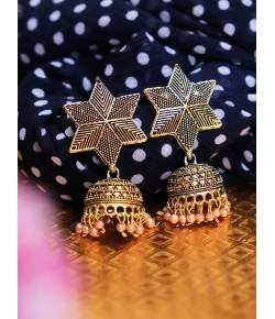 Shinning Gold Star Jhumka RAE0493