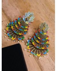 Buy Online Crunchy Fashion Earring Jewelry Crunchy Fashion Gold-Tone Circular Half Hoop Earrings CFE1781 Drops & Danglers CFE1781