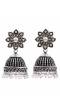 Oxidized German Silver Floral Jhumka Earrings RAE0498