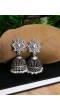 Oxidized German Silver Floral Jhumka Earrings RAE0498
