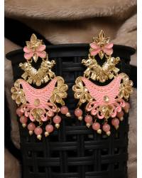 Buy Online Royal Bling Earring Jewelry Gold-Plated Enamel Meenakari Floral Kundan Grey Pearl Jhumka Jhumki Earrings RAE1753 Jewellery RAE1753