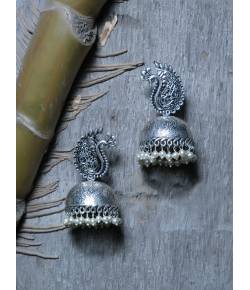 Oxidized German Silver Jhumka Jhumki Earrings 