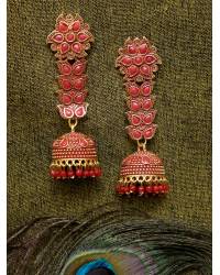 Buy Online Crunchy Fashion Earring Jewelry Gold Plated Pink Jhumka Earrings  Jewellery RAE0440