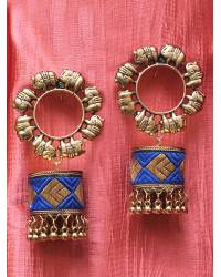Buy Online Crunchy Fashion Earring Jewelry Clubbed Hearts Blue Pendant Set Jewellery CFS0115