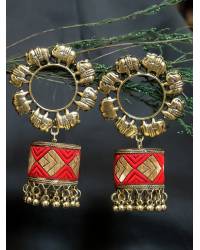 Buy Online Royal Bling Earring Jewelry Oxidised Gold Plated Pink Jhumki Earrings  Jewellery RAE0367
