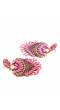 Gold Plated Heart Pink Kundan Dangler Earrings 