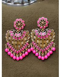 Buy Online Royal Bling Earring Jewelry Crunchy Fashion Gold Tone Black Kundan Beads Tassel Drop Earrings RAE2244 Earrings RAE2244