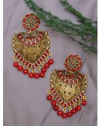 Buy Online Crunchy Fashion Earring Jewelry Oxidized German Silver Pink Kundan Drop & Dangle Earrings  Drops & Danglers RAE0510