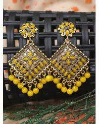 Buy Online Royal Bling Earring Jewelry Two AD Row Black Drop Earrings Jewellery CFE0317