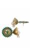 Traditional Gold Plated Green Kundan Earrings RAE0556 