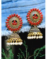 Buy Online Crunchy Fashion Earring Jewelry Gold Plated White  Jhumka Earrings Jewellery RAE0443